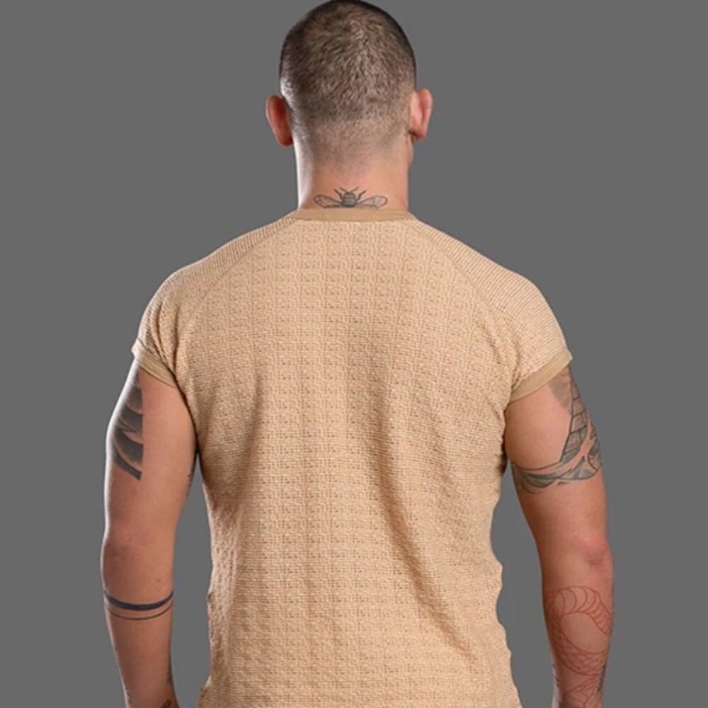 Andrew Christian Ibiza Energy Capsule Collection Tee Tan Medium - Picture 2 of 14